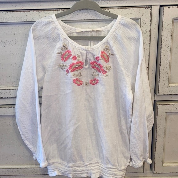 H&M Other - H&M longsleeve white pink floral top 10-11Y girls